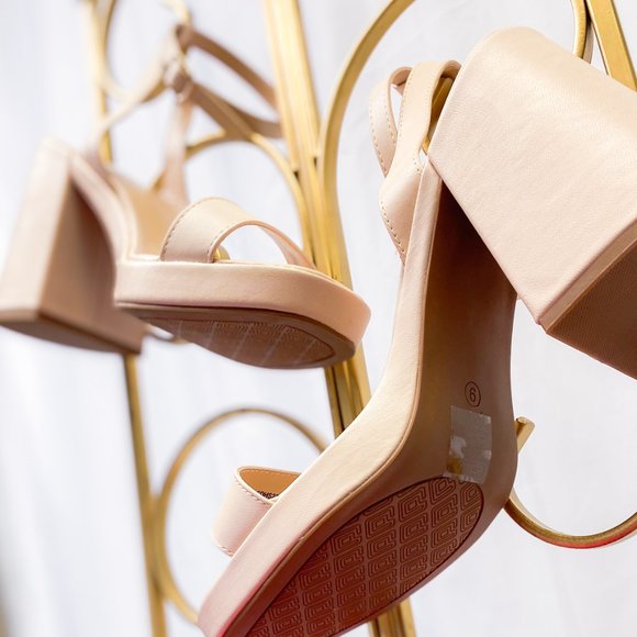 Y2k 90s Style Chunky Heel Barbie Fashion Peach Platform Shoes Dream Paris - Picture 4 of 13